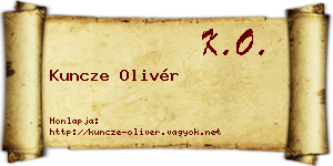 Kuncze Olivér névjegykártya