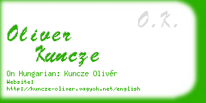 oliver kuncze business card