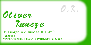 oliver kuncze business card